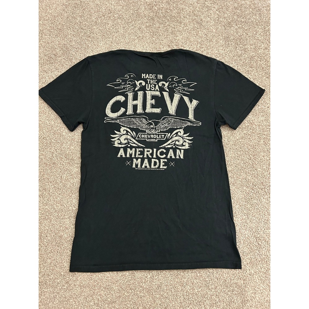 Tee Luv Chevy T-Shirt Mens Small Black Excellent American Made Graphic Tee